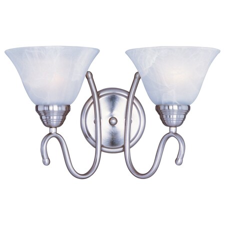 Maxim Two Light Satin Nickel Marble Glass Vanity 12067MRSN